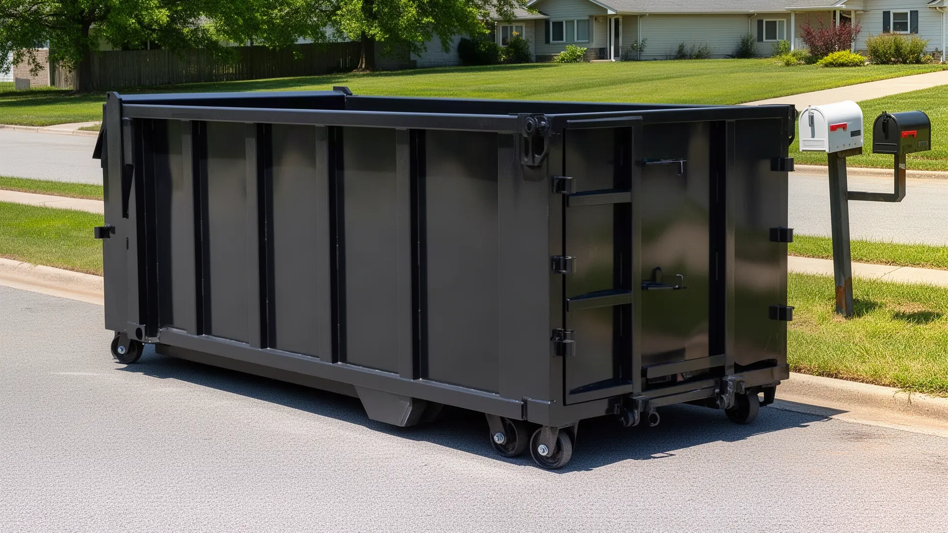 Roll-off dumpster from Rigo & Rocky's Dumpsters in College Station, TX